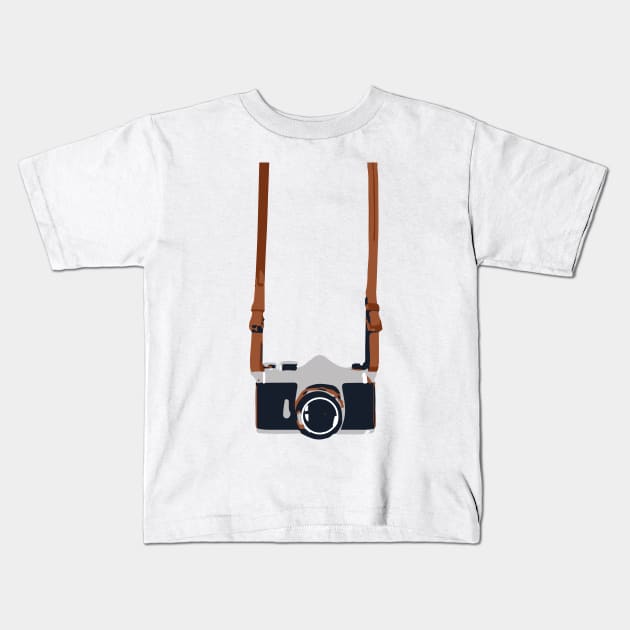 camera on strap Kids T-Shirt by nomadearthdesign